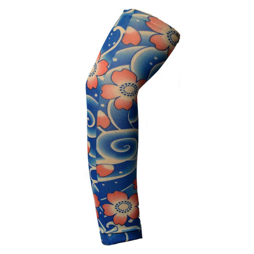 Sport Basketball Summer Cooling Flower Arm Sleeves Sun Protection Tattoo Arm Sleeves Arm Cover