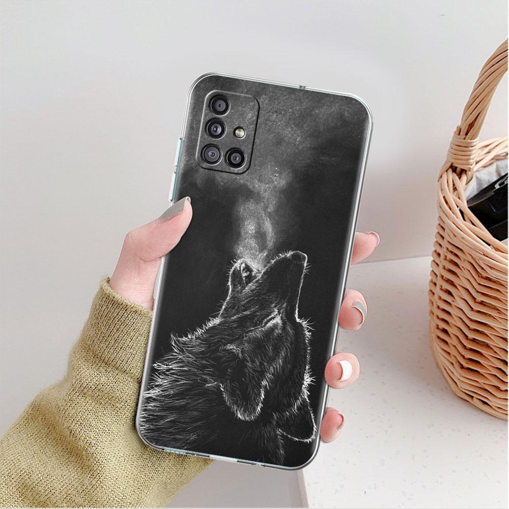 Wolf Dog Cat Bird Lion Tiger Animal Clear Case For Samsung Galaxy A52 A12 A51 A32 A21s A71 A32 A22 50 A70 A31 A72 5G Phone Cover