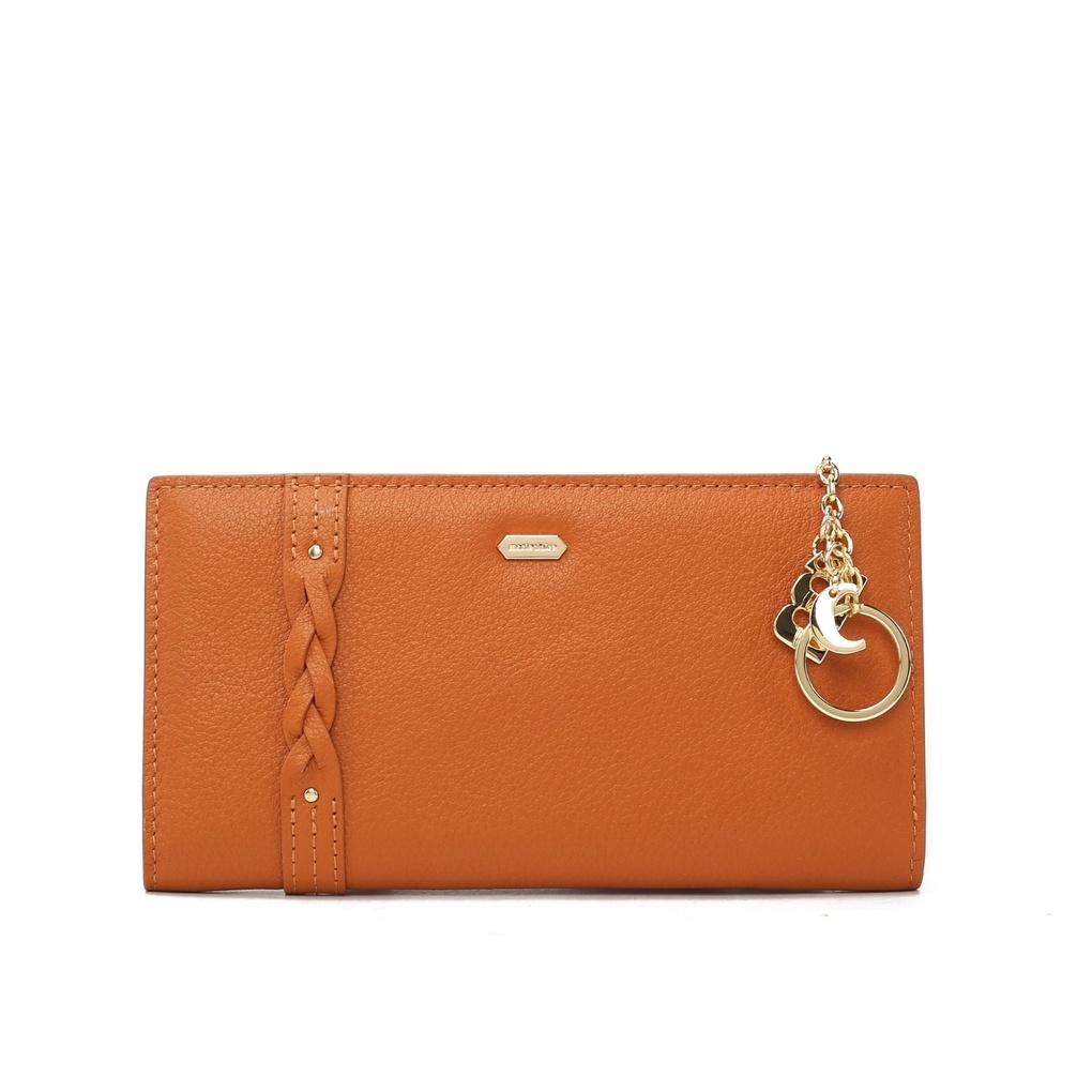 Mari eclaire 18.5 10 100% natural cowhide long wallet