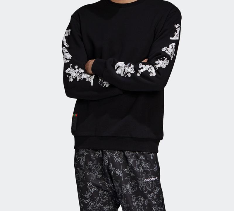 adidas X Disney Толстовки Мужские Черные С Круглым Вырезом Умеренные Обычные GD6025