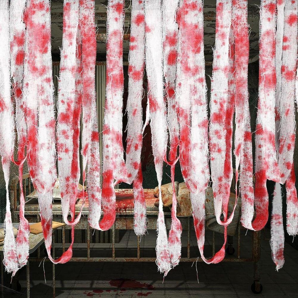 5/10/15/20M Blood Gauze Bandage Scary Bloody Cloth Strips Haunted House