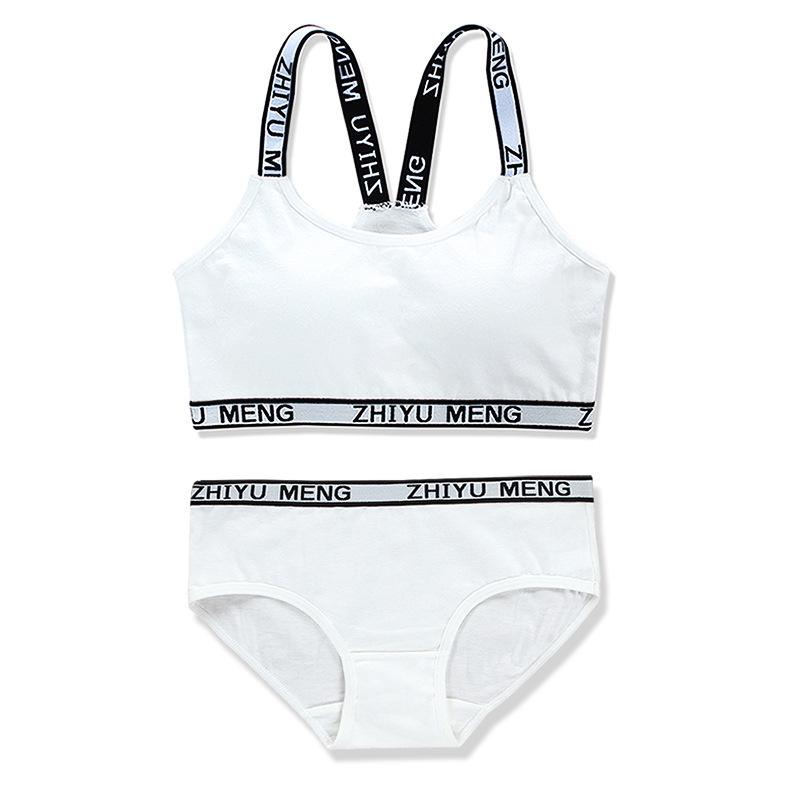 Girls Bra Cotton Underwear For Teenager Training Bra Set for Student Puberty Vest Brassiere Bras 8-14Years
