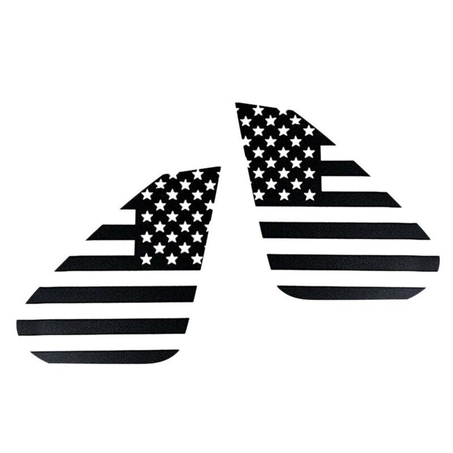 2x Matte Black Rear Window Sticker USA Flag Graphic Decal For Toyota RAV4 19-21