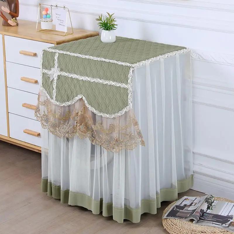 Пылезащитный чехол для стиральной машины с французским барабаном, хит продаж, тканевые чехлы для стиральных машин, синий кружевной пылезащитный чехол для стиральной машины