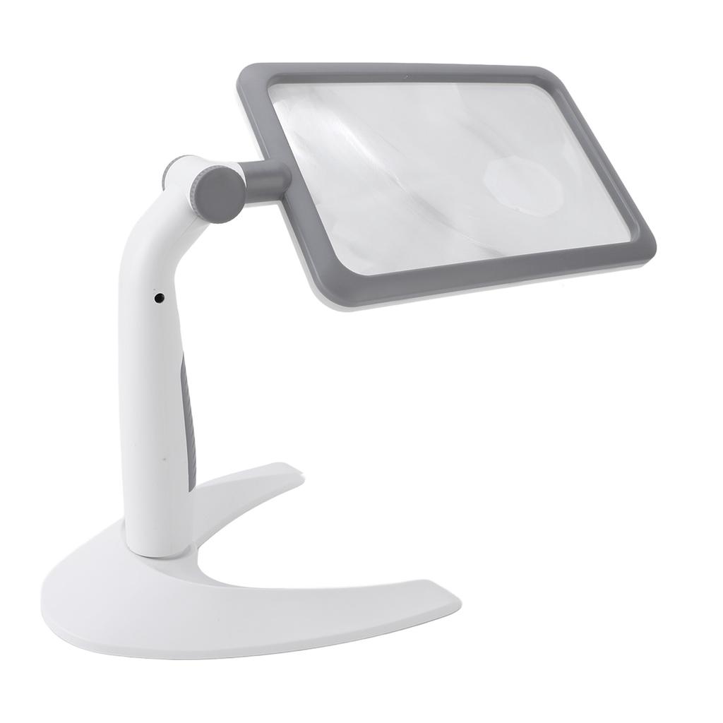 Magnifying Glass with Light Stand 48 LEDs 2.5X Rotating 3 Color Temp Magnifier for Reading Seniors Low