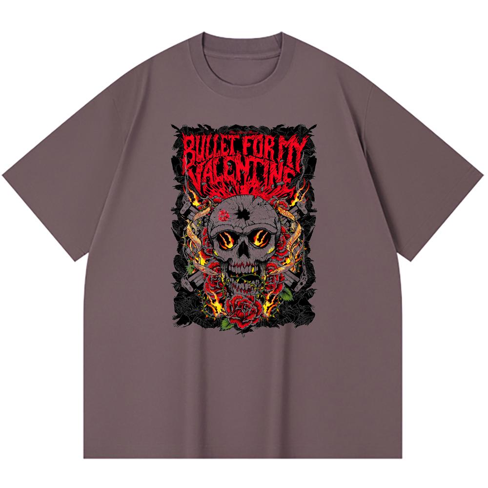 Хлопковая футболка плотностью 230 г/м² 100% Хлопок Heavy Metal Футболка с принтом рок-группы Популярная музыка Унисекс Тяжелая хлопковая футболка