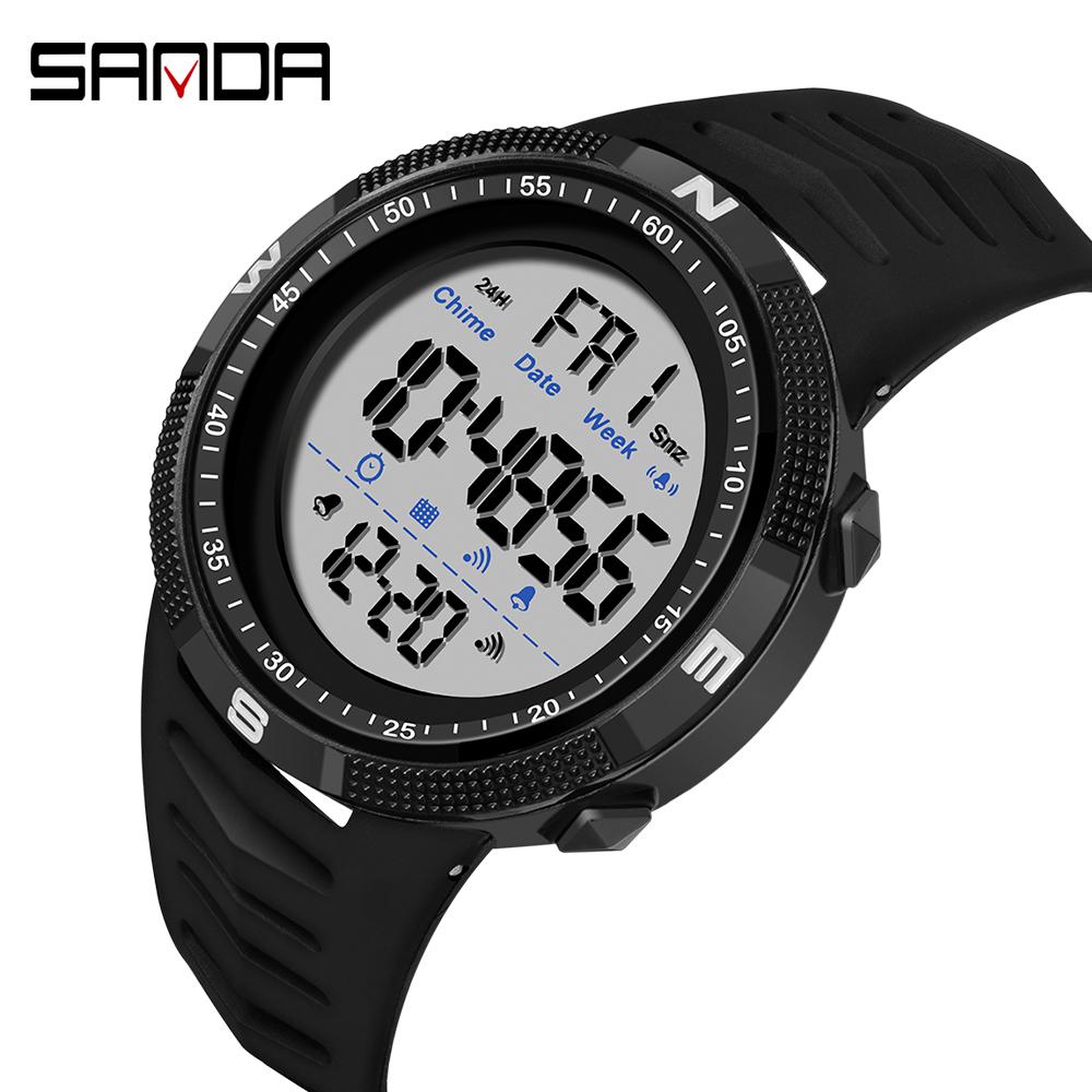 SANDA New Electronic Meter Movement Fashion Trend Men's Middle School Students Watch The Night Light Waterproof Watch