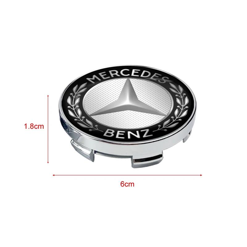 IJZN6 4CS 56mm 60mm Car Wheel Center Cap Hub Covers Badge 3D Sticker For Mercedes Benz GLA CLA GLK GLE CLS ML GL A B C E Class W211