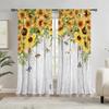 Занавески с цветочным узором в виде ромашек, декоративные шторы, 2 панели, карманные шторы для окон, для спальни, офиса, кухни, гостиной