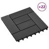 VidaXL Terrace Tiles 22 Pcs 30 X 30 Cm 2 M² WPC Black