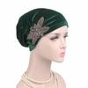 Fashion Women Diamonds Velvet Turban Cap