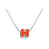 Hermes Клетка DH Буквенный Кулон Сплав Ожерелье Женское ожерелье H143991F-86