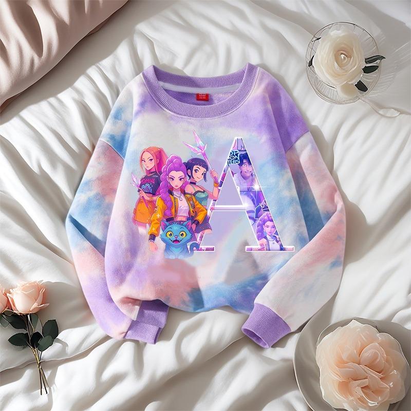 Весна и Осень K-Pop Охотники на Демонов 3D Принт Футболка Детская Девочка Уличная Одежда Женский Уличный Пуловер С Длинным Рукавом Топ Одежда