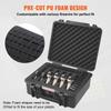 VEVOR Hard Pistol Cases with Pre-cut PU Foam, Waterproof & Dustproof Hard Gun Case for 6 Pistol, 19.3×17.1×8.3 in Lockable Pistol Case, Black
