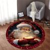 1 шт., рождественский круглый коврик с принтом Санта-Клауса для дома, нескользящий моющийся ковер из волокна, мягкий удобный коврик для спальни, гостиной