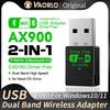 AX900 WIFI6 USB Adapter 2 IN 1 Bluetooth 5.4 Dual Band 2.4G&5G 900Mbps WiFi 6 802.11AX Mini Wireless Card Receiver For WIN 10/11