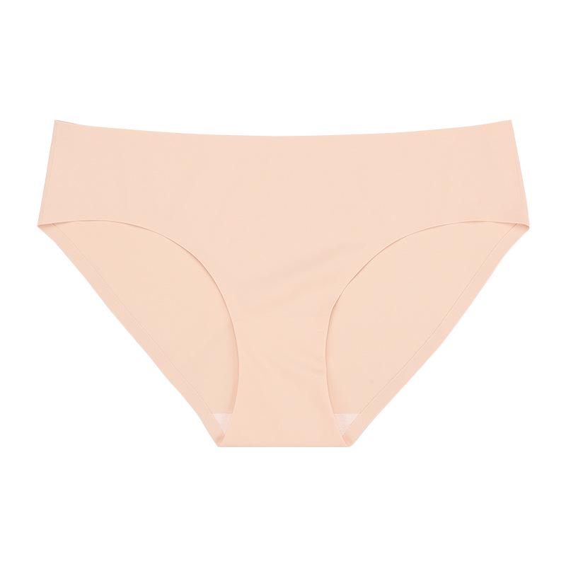 Plus Size Seamless Ice Silk Breathable Women's Sport Briefs with Cotton Crotch