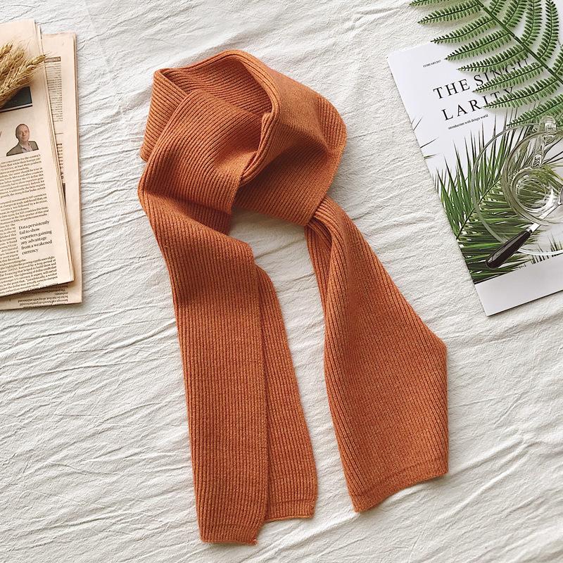 New Solid Color Scarf For Women In Spring And Autumn Versatile Ribbon Wrist Strap Headband Fashionable Decoration Student Neck Protection Small Scarf