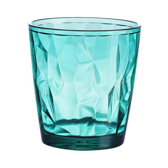 Colorful Translucent Water Cups 310ml Diamond Pattern Tumblers Unbreakable Heat Resistant BPA-Free Stackable Glasses for