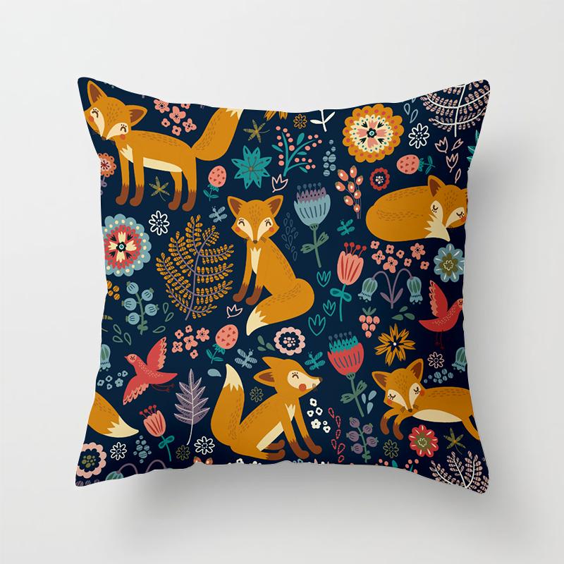 Домашний декор, мультяшная лиса, животное, подушка, наволочка, подушка, украшение для дивана, наволочка