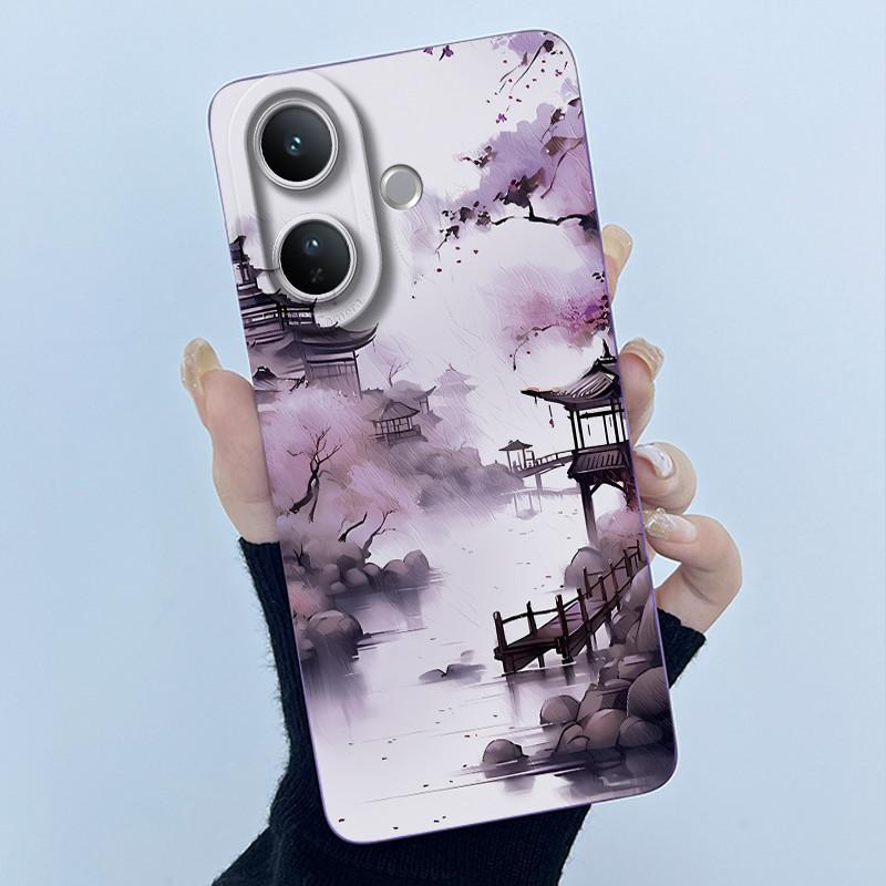 Case For Vivo V60 Lite Cute Panda Sweet Girls Cats Liquid Silicone Soft Back Cover For VivoV60Lite 5G Bumper Protective Casing