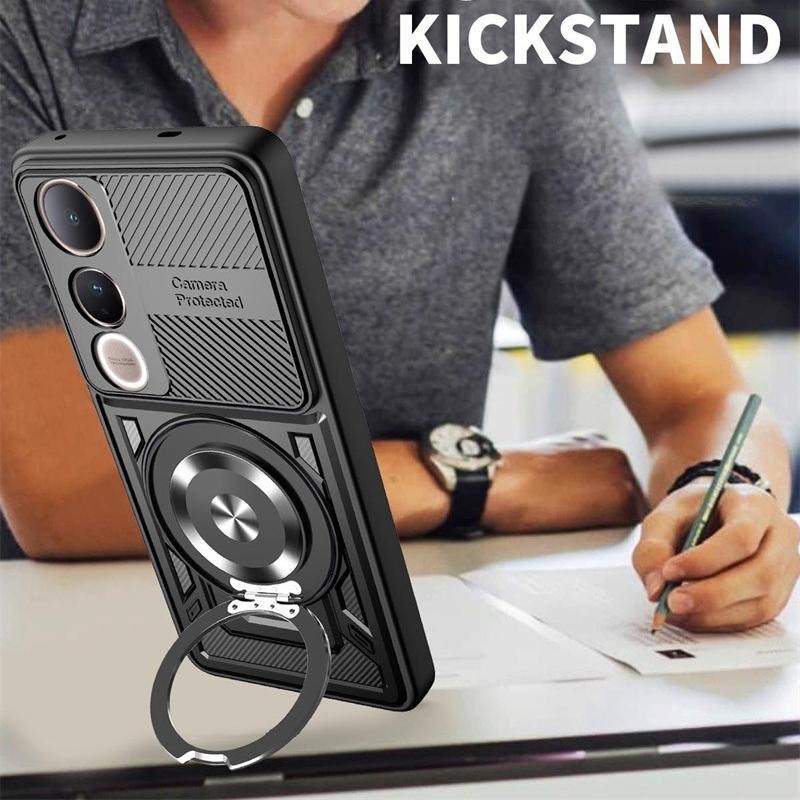 Противоударный бронированный чехол для Vivo V50 Lite 5G V50e Защитная крышка Держатель-кольцо Подставка Ударопрочный Capa Shell Fundas