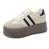 Small inner height increase women's shoes genuine leather spring and summer new platform casual board shoes
