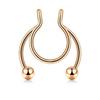 1 Piece Women Fake Septum Nose Stud Colorful Nose Ring Jewelry Stainless Steel Non Piercing AVE