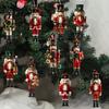 Waterproof Wood Xmas Tree Hanging Christmas Nutcracker Ornaments, Durable Wooden Figurines, Country Style Pendant Decorations Decorations, Pendants