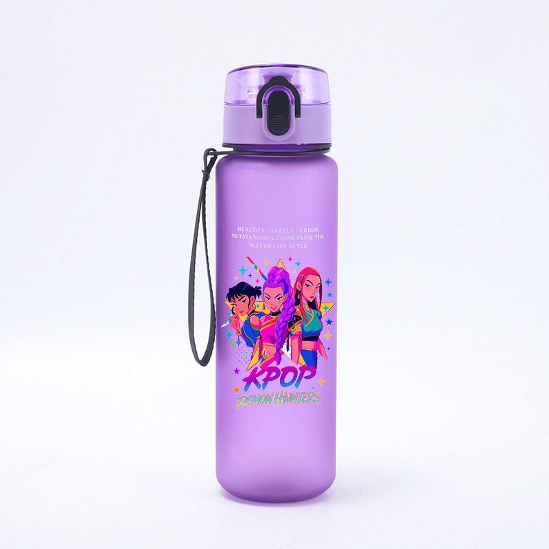 KPop Demons Hunters Large Capacity Sports Water Bottle Motivational Leak Proof Portable Reusable Cups Outdoor Travel Gym Jugs