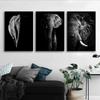 Animal Canvas Painting Elephant Black and White Poster Office Wall Painting Living Room Corridor Home Decoration Mural No Frame
