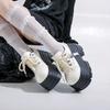 Модные 10 см женские кожаные кроссовки на платформе весенние женские туфли на танкетке массивная обувь туфли женские на шнуровке толстая подошва повседневная обувь для ходьбы
