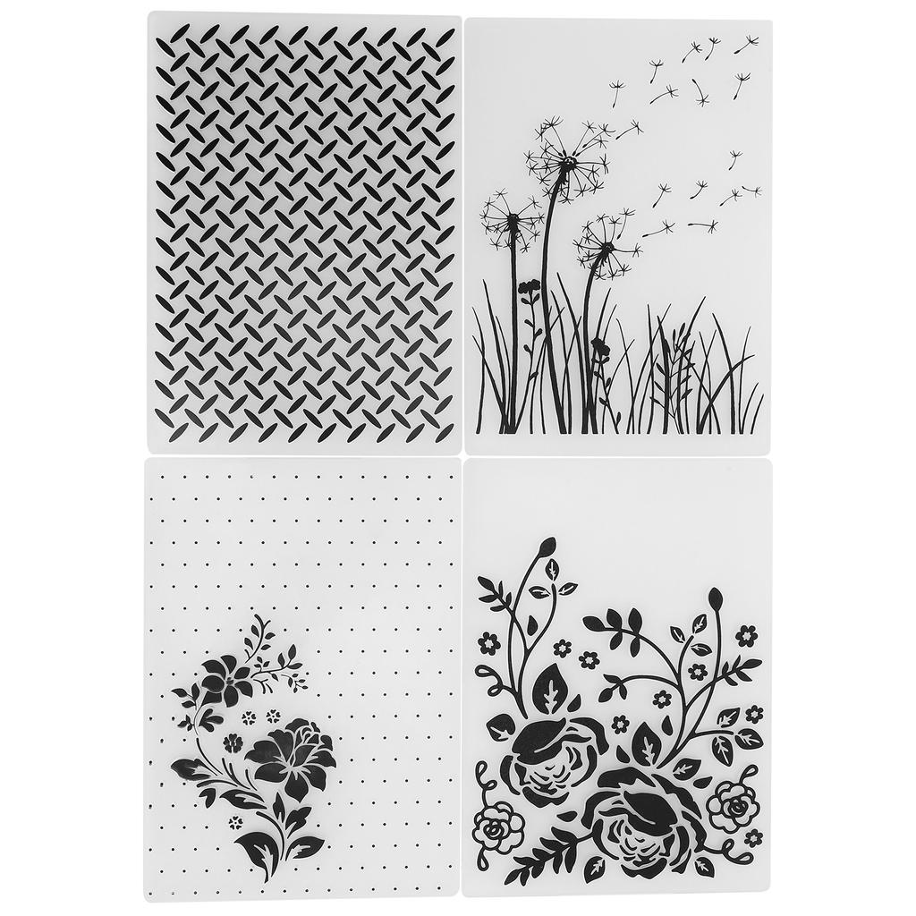 4 шт. Пластиковые папки для тиснения Изготовление открыток Скрапбукинг Тисненый шаблон Бумага Ремесло