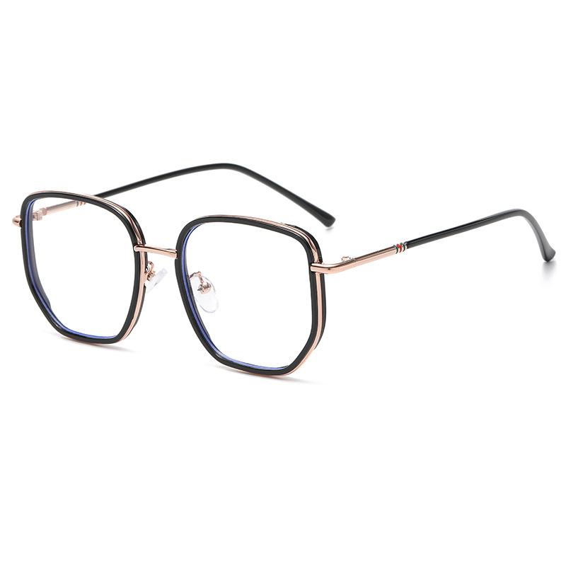 Плоская зеркальная модная оправа для очков с защитой от синего света для мужчин и женщин, трендовая большая оправа, антирадиационные плоские очки для защиты глаз