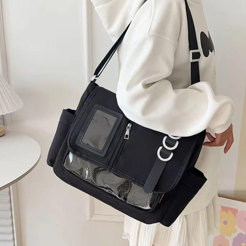 Japanese Transparent Itabag Badges Display Plate Crossbody Bag Casual Harajuku School Bag DIY