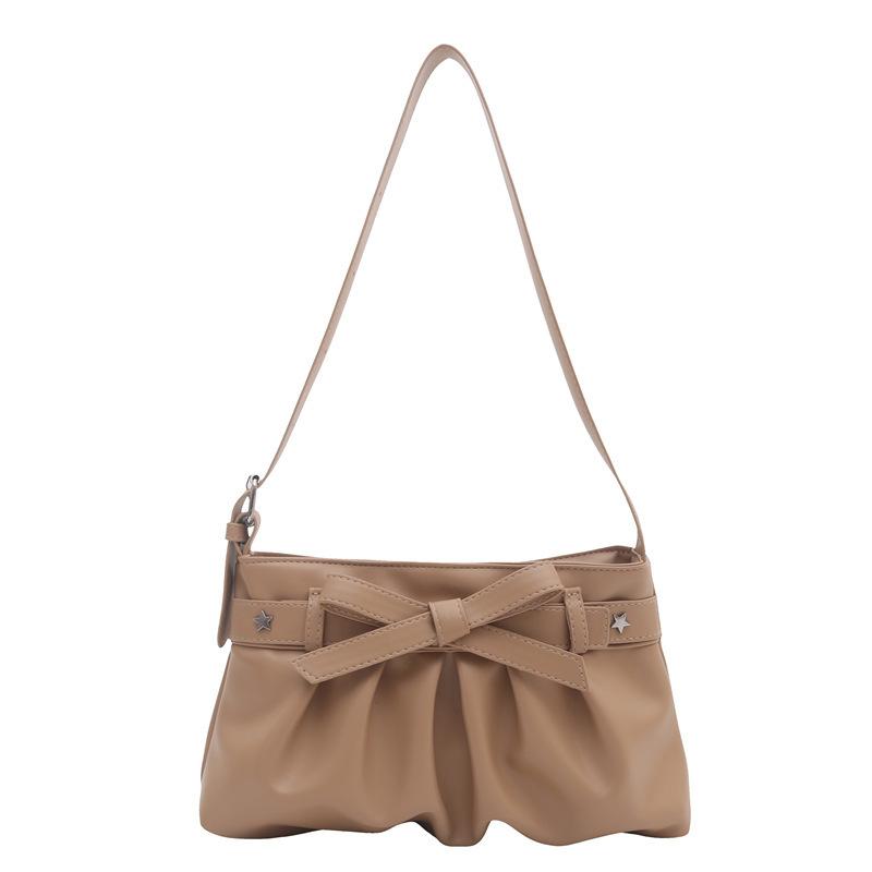 Sweet Cute French Nordic Style Bowknot Folded Shoulder Tote Bag