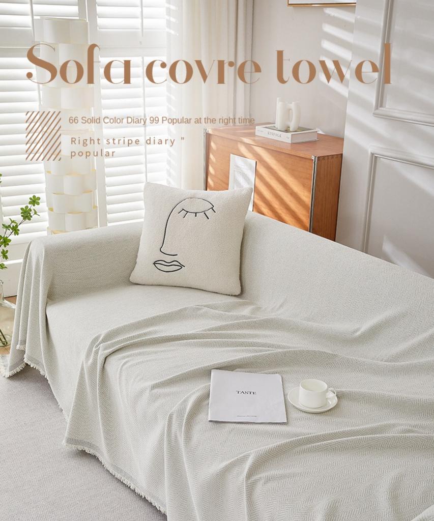 Boho Sofa Slipcover Couch Cover Living Room Pet Soft with Tassel Washable Chenille Protector Sofa Covers Throw Blanket Stylish