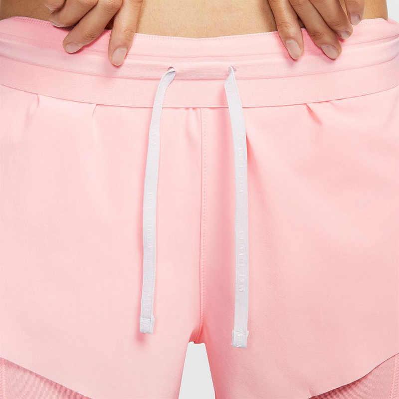 Nike Женские спортивные шорты средней посадки с имитацией двух частей и завязками, розовые HJ5377607
