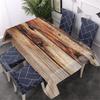 Rustic Wood Grain Rectangular Polyester Tablecloth All Season Festive Party Decor For Home Coffee Table Cover