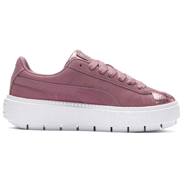 Puma Платформа Трейс Биохакинг Повседневный Модный Универсальный Низкие Кроссовки Женские кроссовки Розовый Белый 369160-02