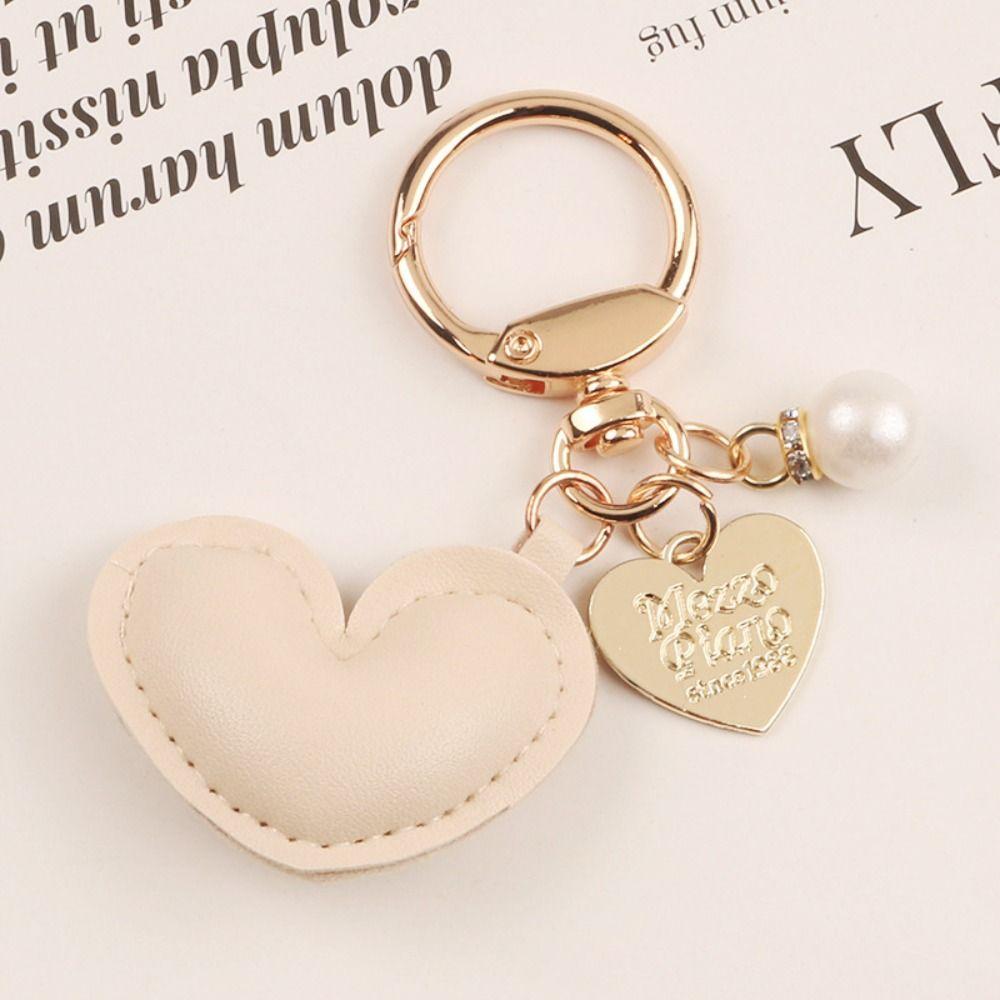 Love Pendant Love Keychain PU Leather Bag Pendant Cute PU Leather Hanger Car Accessory