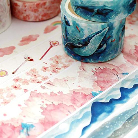 YUBBAEX 3 Rolls of Masking Japanese Super Perfect for Gift DIY and Notebook Decorations Tape, Print, Cute, Thin, Wrapping, Crafts, (Lace Pattern)