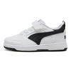 Puma Rebound V6 Lo Удобные Универсальные Прочные Поддержка Низкие Детские Кеды для Скейтбординга Детские Кеды для Скейтбординга Белые Черные 397419-02