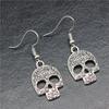 Модные серьги-подвески в виде черепа ручной работы простого дизайна из старинного серебра для женщин в готическом стиле, подарки