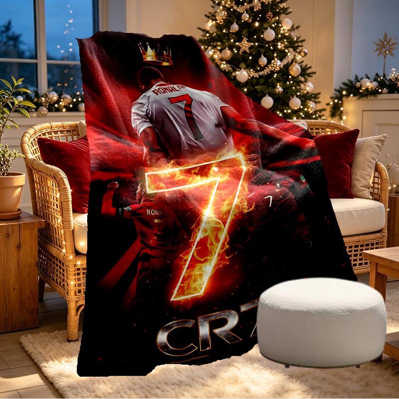Cristiano Ronaldo Print Blanket - Soft & Comfortable, for Bedroom, Travel, Sofa, Home Decoration - Birthday Christmas Gift for Friend