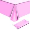 Disposable Plastic Tablecloths, Glossy Rectangular Table Covers for Birthdays, Weddings, and Parties, Pink, 137 X 274cm, Pack of 2