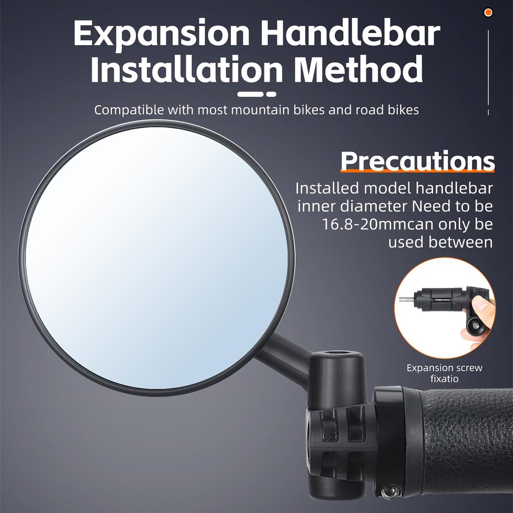 Заглушка на руль велосипеда Зеркало заднего вида Регулируемый руль велосипеда Антибликовое зеркало Складной велосипед