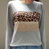 Весенне-осенние футболки с круглым вырезом и 3D-принтом леопардового узора, модные повседневные женские футболки с длинным рукавом
