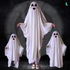 Белый призрак костюм на Хэллоуин Мягкая дышащая ткань Легко надевать Милые принты Для взрослых Детей Вечеринки на Хэллоуин