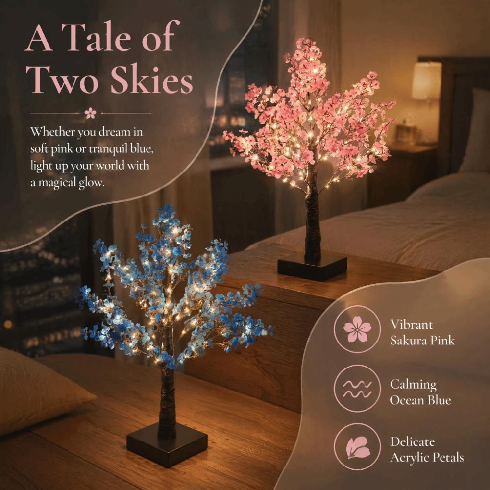 Pink Tree Light Artificial Night Light Romantic Artificial Flower Tree Lamp Living Room